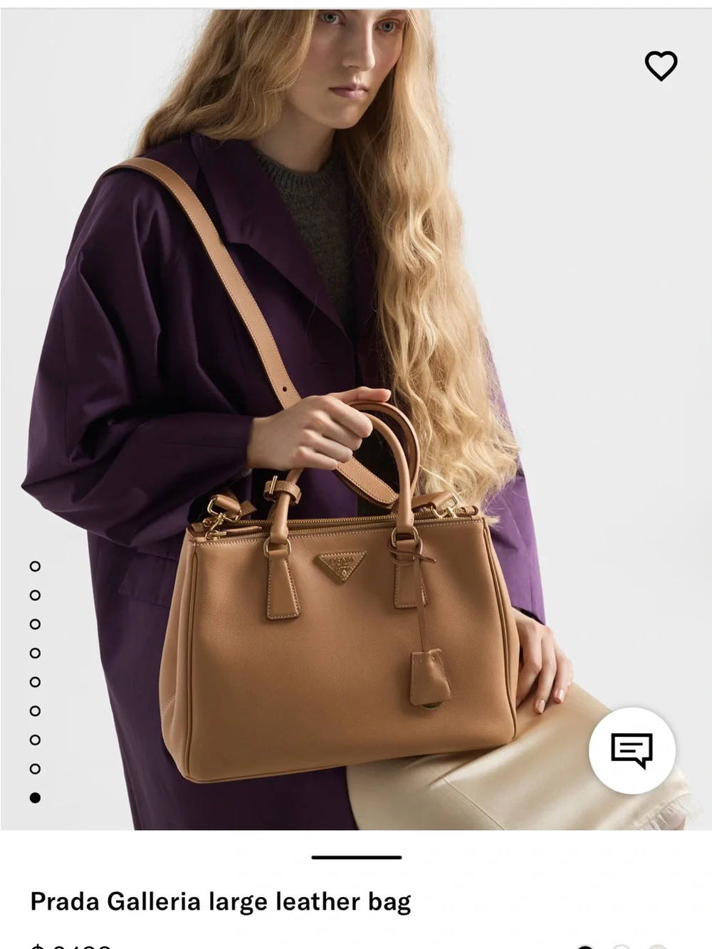 Prada Tan Leather Large Galleria Satchel in Soft Calfskin Leather